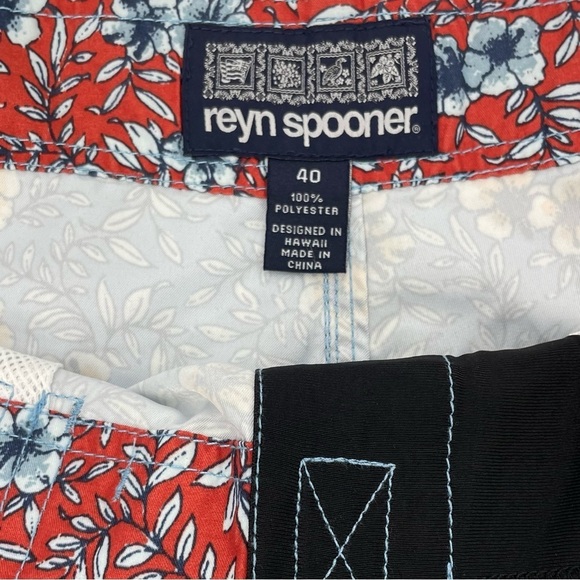NWT Reyn Spooner 40 Board Shorts Country Hibiscus Floral Pattern Blue - Picture 2 of 5